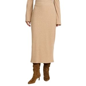 Express Tan Ribbed Knit Skirt, Sz L